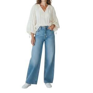 RAG & BONE Lori HR Full Length Wide Jeans Sz 25 Blue City Chic Coastal Everyday